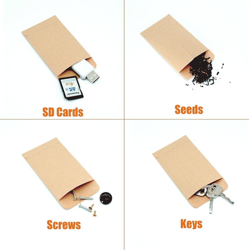 Officeva Budgenix #1 1000 Pcs Small Coin Envelopes 2.25" x 3.5" with Gummed Flap, Brown Kraft Mini Envelopes for Storing Seeds, Keys, Stamps, Tips and Small Items - Image 3